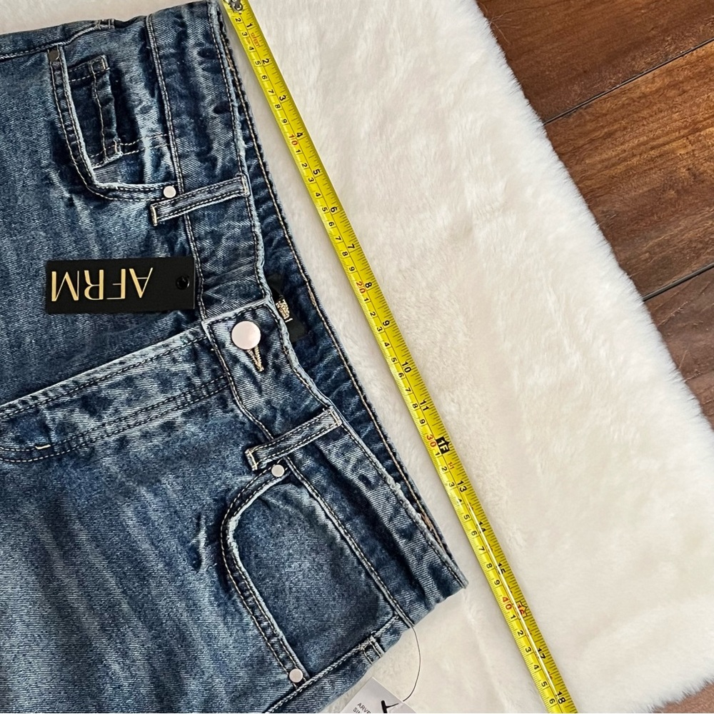 AFRM Distressed High Rise Button Fly Jeans Size 27 NWT - Picture 15 of 16